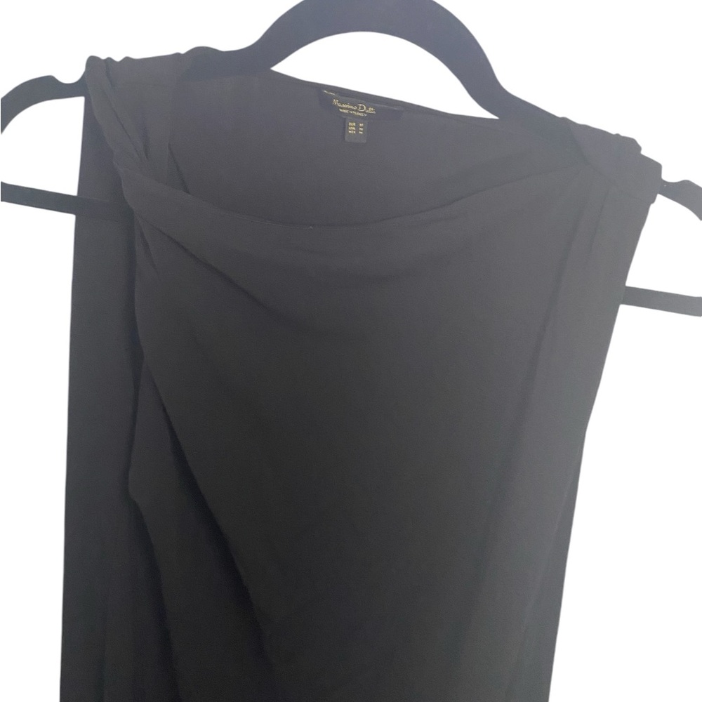 Massimo dutti full length black dress with twist detail on should. NWT. Medium